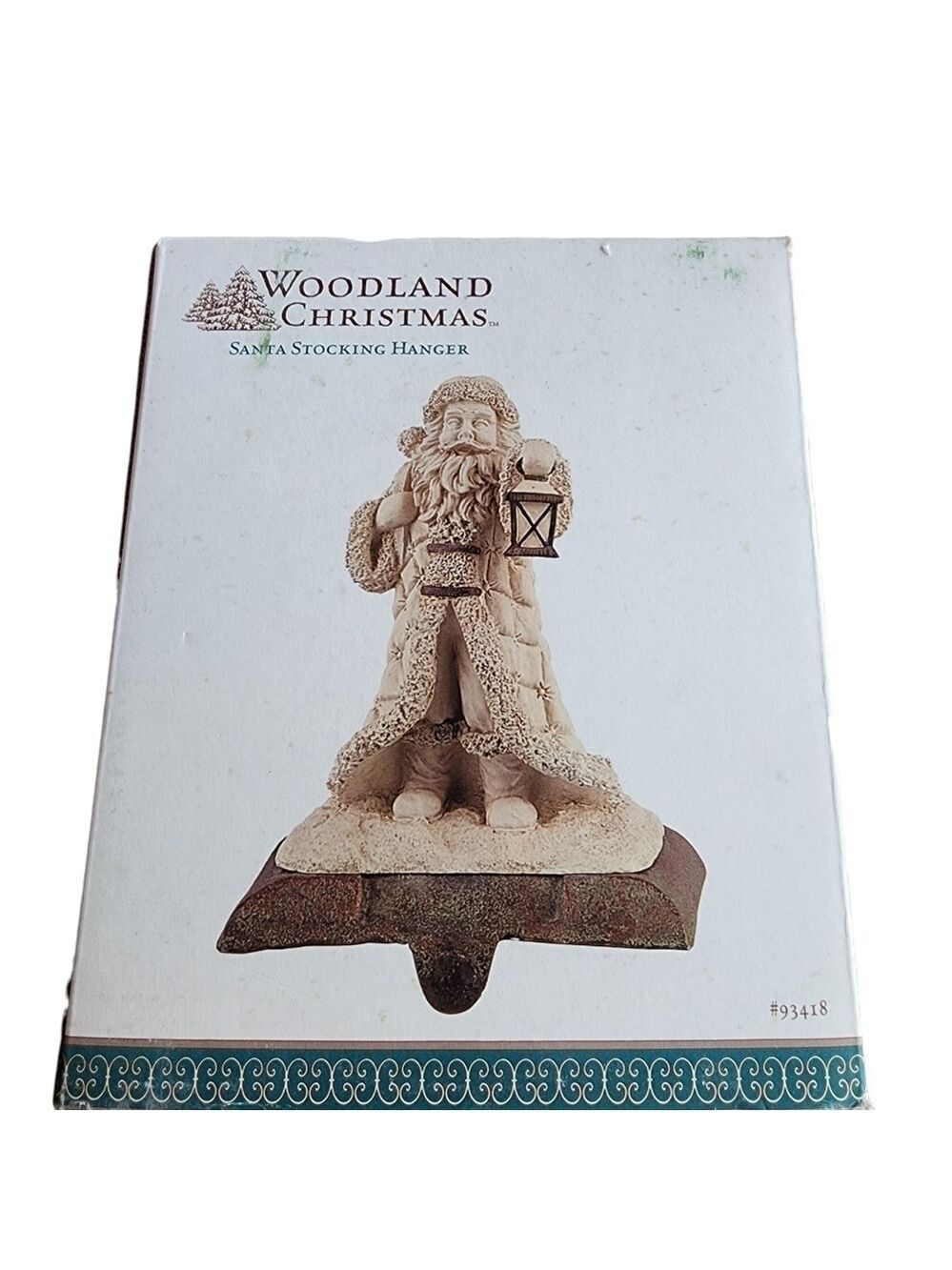 Woodland Christmas Old World Santa stocking hanger holder mantle sitter 2001
